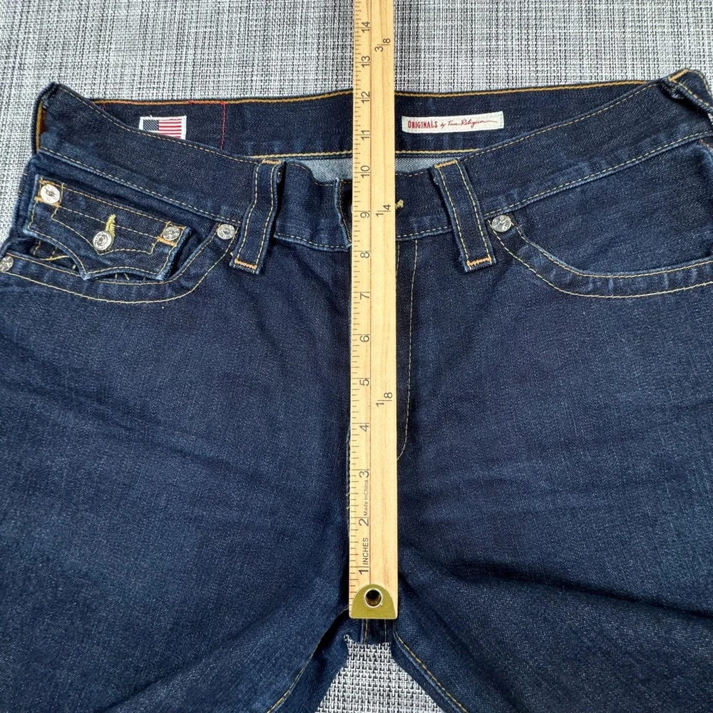 True Religion Men's 34 Ricky Cut Off Denim Shorts Horseshoe Flap Pocket Made USA